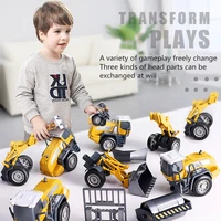 childrens puzzle 155 simulation alloy car model engineering excavator set lifting transport truck sliding boy car toy