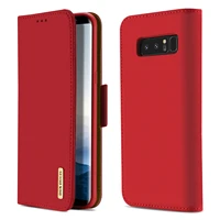 for samsung galaxy note 8 case dux ducis wish genuine leather wallet flip case with card slot magnetic closure full protection