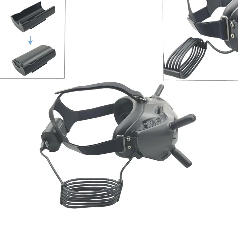 

2 in 1 FPV glasses V2 Battery external extend fixed clip + Cable fixed bracket for dji FPV glasses Accessories