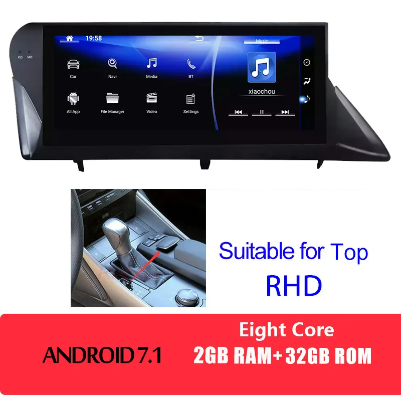 android car radio KiriNavi 10,2" Android 9,0 Автомагнитола для Lexus RX270 RX350 RX450h gps навигационная система аудио мультимедиа стерео 2009 - Цвет: android car radio
