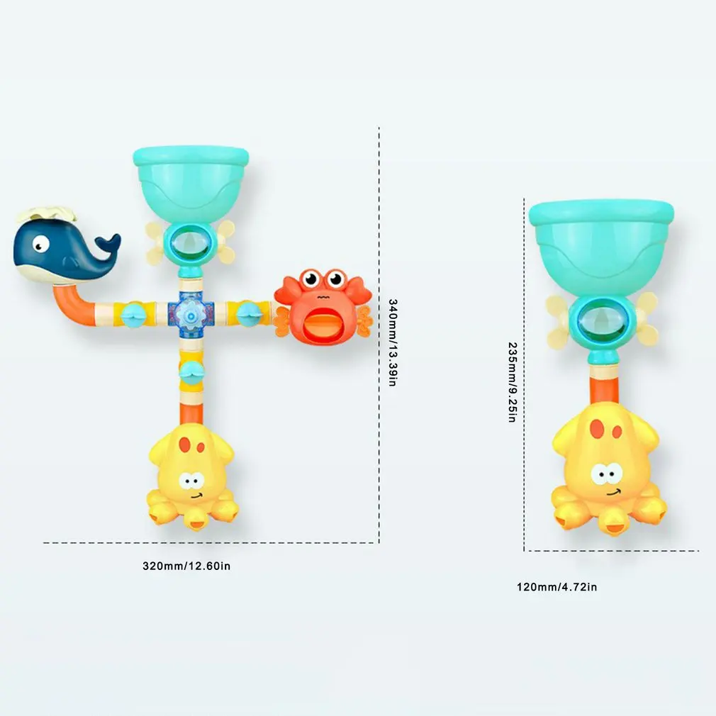 

Water Game Faucet Shower Rubber Waterwheel Dabbling Water Spray Set For Kids Animals Bathroom Summer Toys