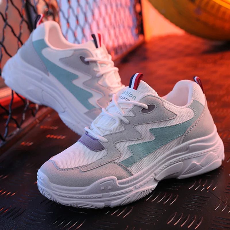 Женские кроссовки на платформе Классические повседневные танкетке со шнуровкой