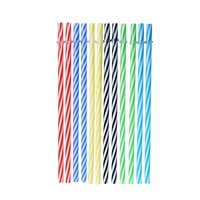 10 pcs colorful reusable hard plastic stripe drinking rainbow straws multi colored party straw decoration k5x0