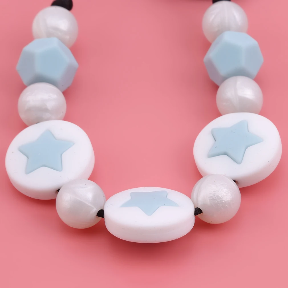 

1PC baby teether silicone necklace collar silicone beads for baby charm pendant necklace Infant necklace toy