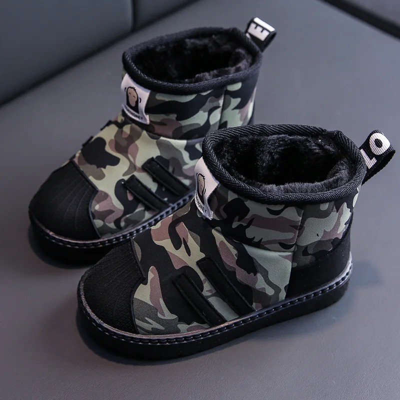 

Kids Shoes 2020 Winter Baby Boys Plush Snow Boots Children Waterproof Fur Warm Ankle Martin Boots Outdoor Girls Shoes Black