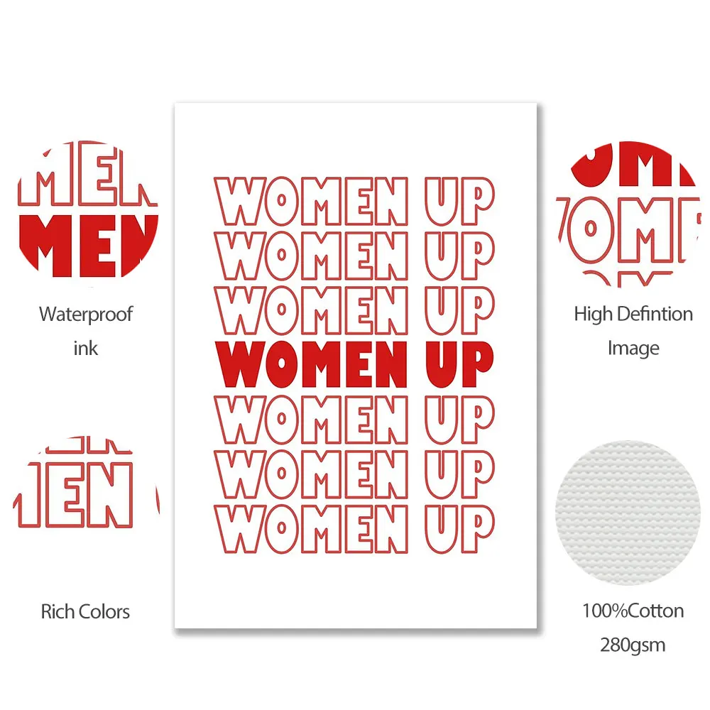 Плакат девушки Power Женская Художественная печать Минималистичная GRL PWR холст