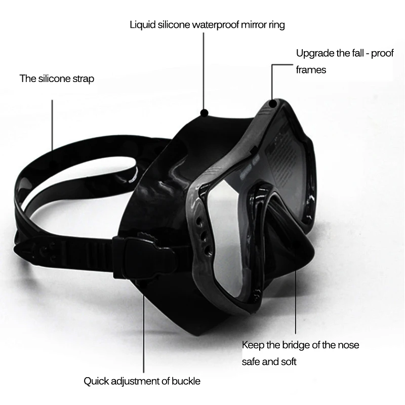 

Underwater Scuba Mask Diving Mask Anti Fog Full Face Snorkeling Mask Diving Swimming Easy Breath Tube Set For Adults Swim Tool