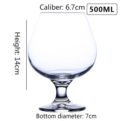 Whisky Cup 500ML Классический тумблер для виски красный винный коктейль бренди пиво водка Маргарет Кубок для шампанского стеклянный бар бытовой высокой емкости посуда для напитков - Цвет: Whisky Cup 500ML