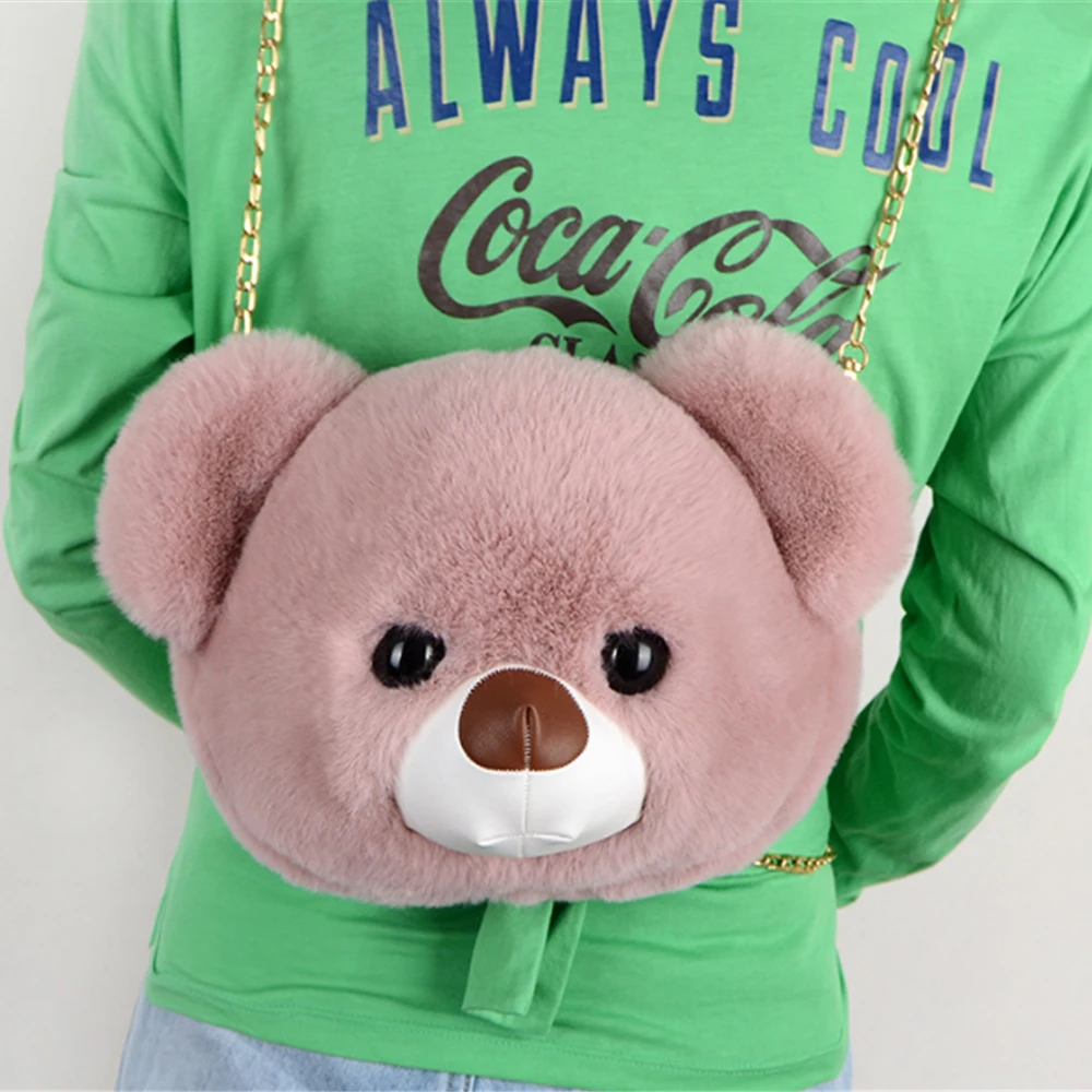 Женская плюшевая сумка с имитацией головы панды милый мессенджер на плечо милым