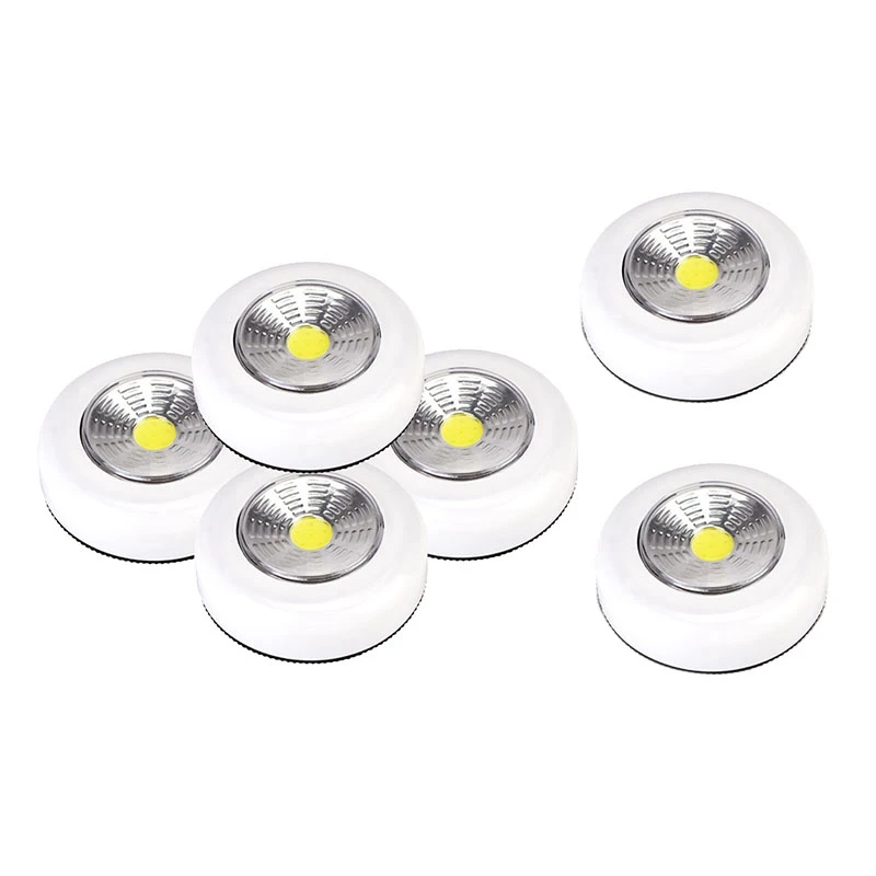 

6Pcs Night Light,LED Battery-Powered Wireless Night Light Stick Tap Press Lamp Stick-on Push Light for Closets