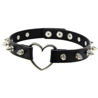 women spike choker collar leather choker chain spiked studded chocker necklaces chains neck gothic jewelry necklaces pendants