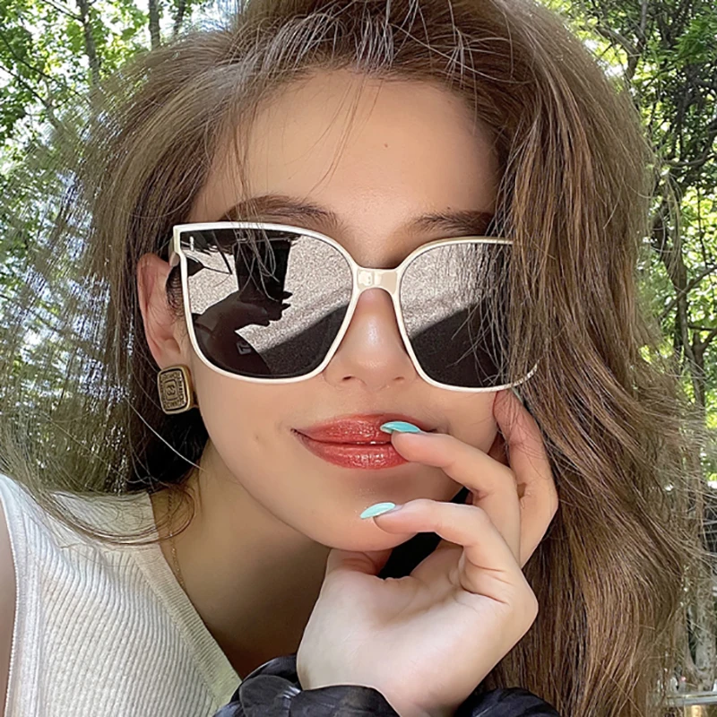 

Classic Square Mirror Sunglasses Women Vintage Black Luxury Designer Men's Sun Glasses Oversized Eyewear Goggle Oculos UV400