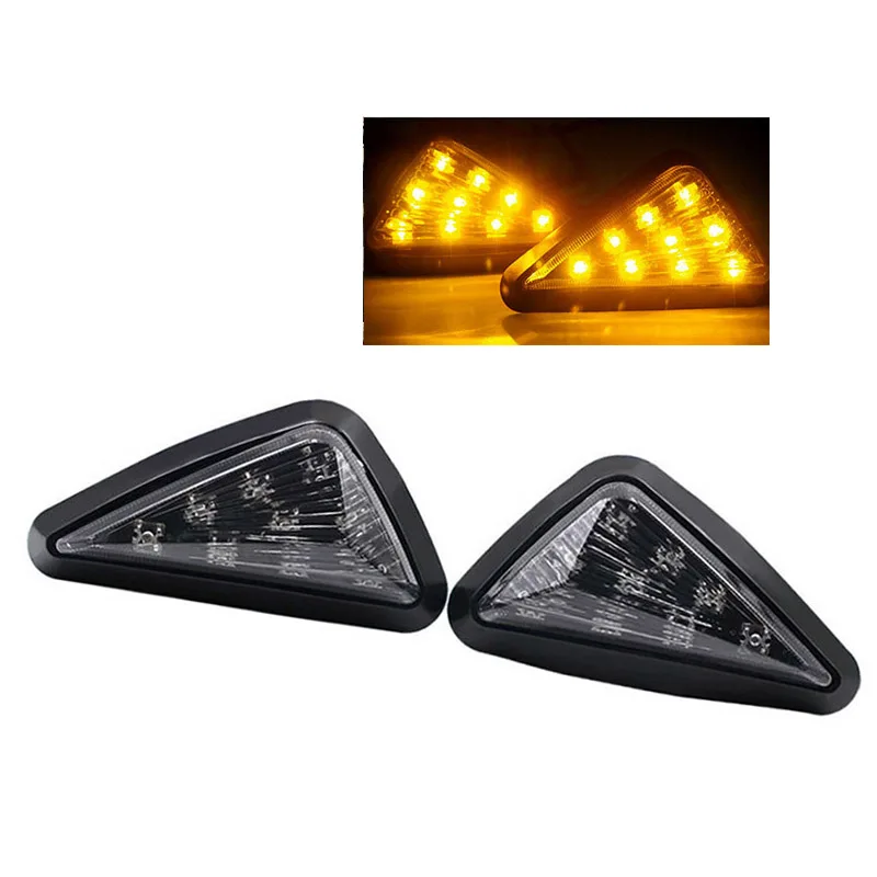 

DERI 1Pair New Motorcycle Clear Flush Mount Turn Signal LED Lamp Amber Light Indicator Easy installation Turn Signals Blinker