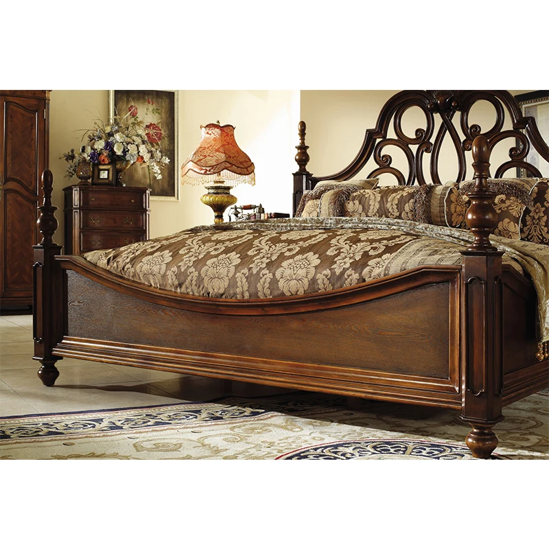 Уникальные комплекты для спальни из массива дерева в европейском стиле