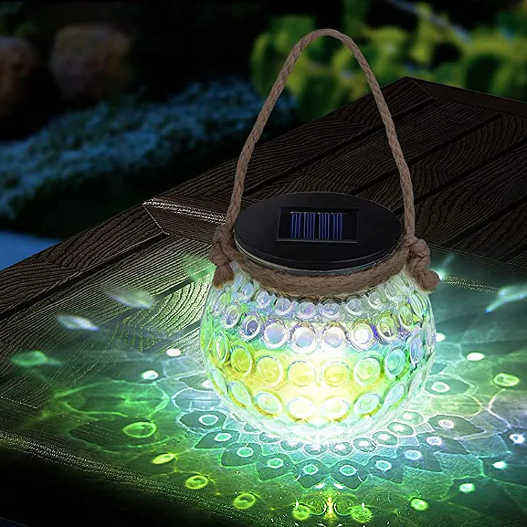 

Solar outdoor decorative light LED courtyard crack mason bottle hanging light creative glass jar