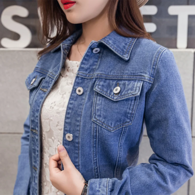 Верхняя одежда короткая куртка бомбер женские свободные джинсы с длинным