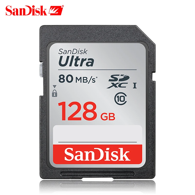 128 ГБ Двойной Флеш-накопитель SanDisk Ultra 32 Гб оперативной памяти, 16 Гб встроенной памяти, 64 ГБ, класс 10 SD карта SDHC/SDXC карты памяти SD карты 128 ГБ 80 МБ/с. для Камера Поддержка официальный проверки - Емкость: 128 ГБ