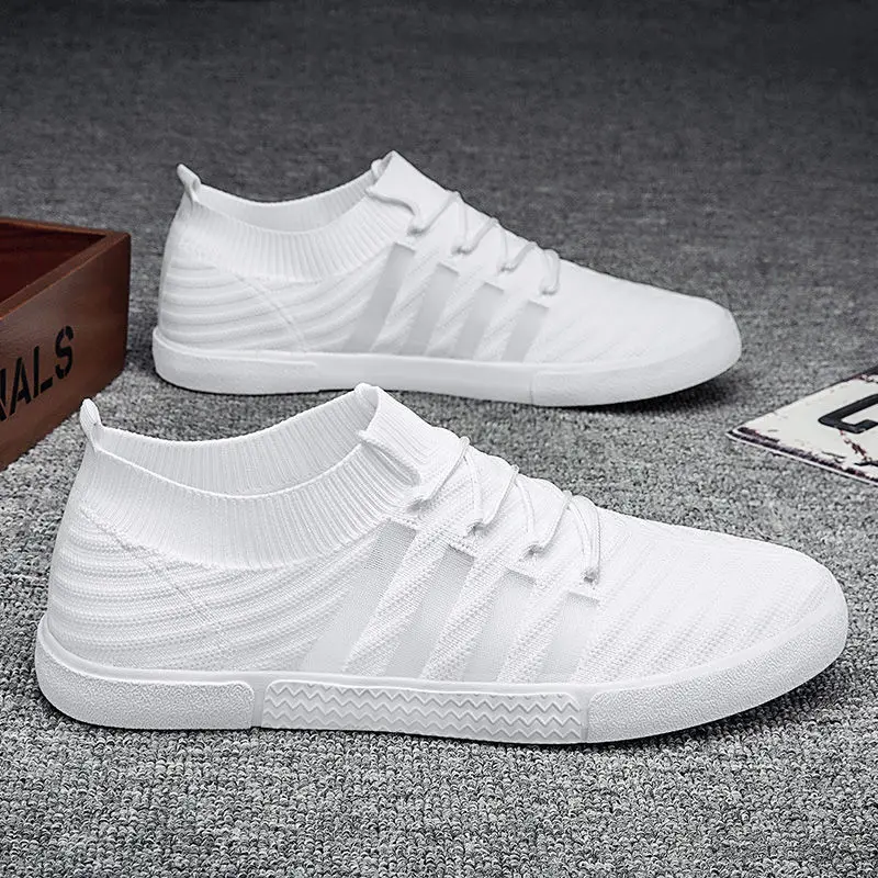 

Модные мужские кроссовки, Легкие уличные сетчатые дышащие мужские кроссовки без шнуровки, Вулканизированная обувь, мужская повседневная о...