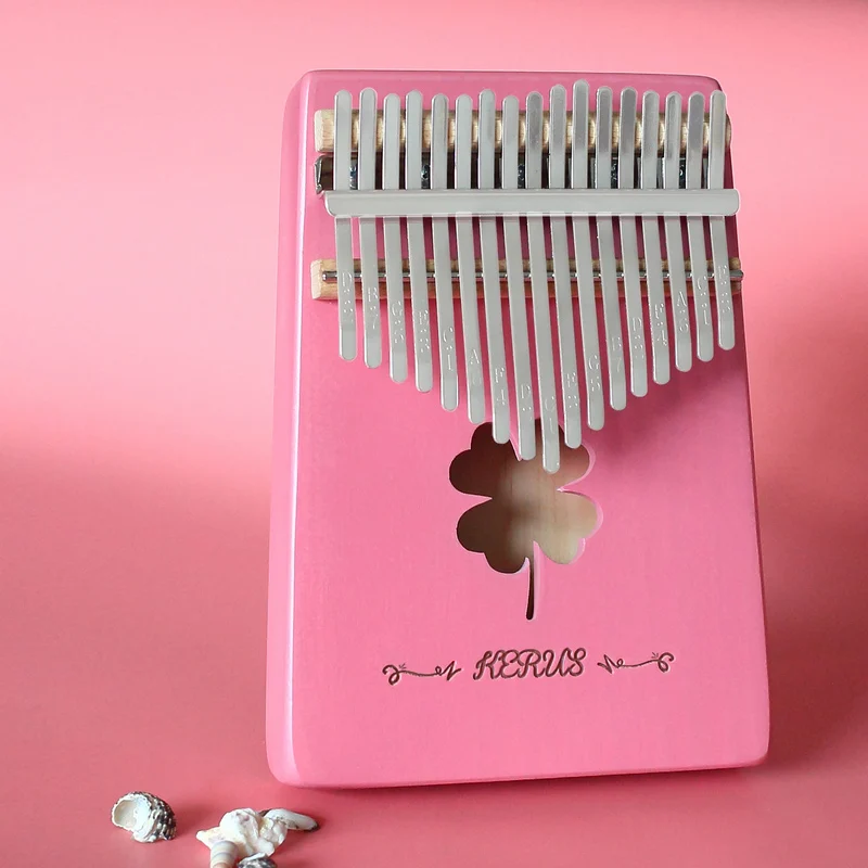 Kerus Pink 17 teclas piano de pulgar Kalimba Africa инструмент для caoba Body музыкальный