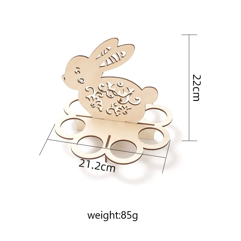 

Easter Wooden Bunny Egg Rack Eight Hole Egg Storage Rack DIY Easter Egg Shelf Easter Party Decoration For Household Accessories