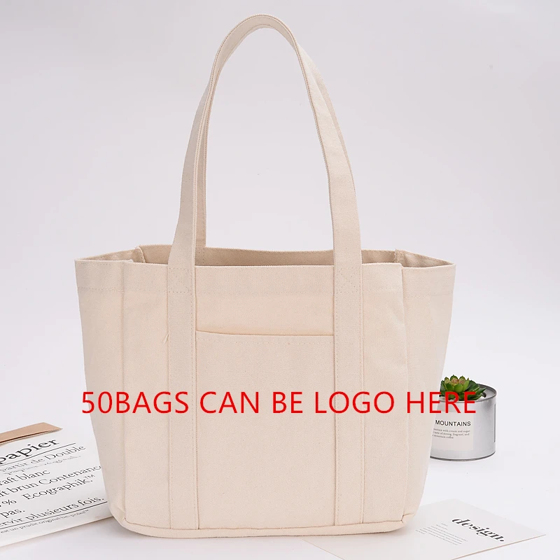 Canvas Shopping Bag Reusable Large Tote Grocery Quality Stereoscopic