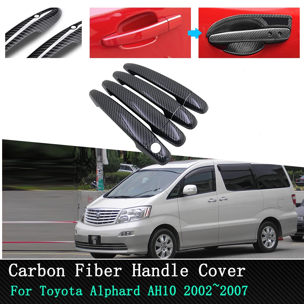 Крышка ручки боковой двери автомобиля хромированное углеродное волокно для Toyota