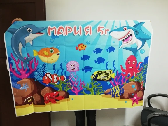 Фотофон для студийной фотосъемки с изображением морских птиц и кораллов |