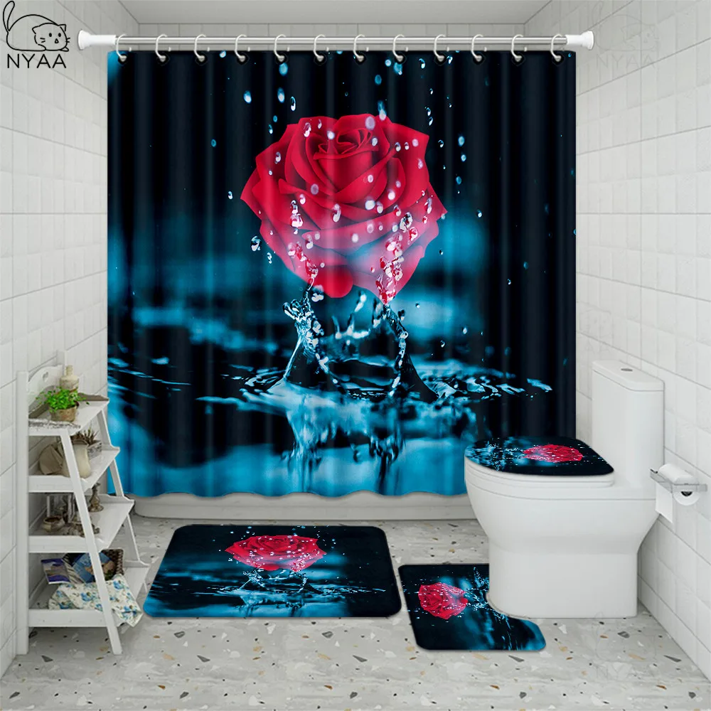 Набор Противоскользящих 3d-ковриков для ванной комнаты прочные