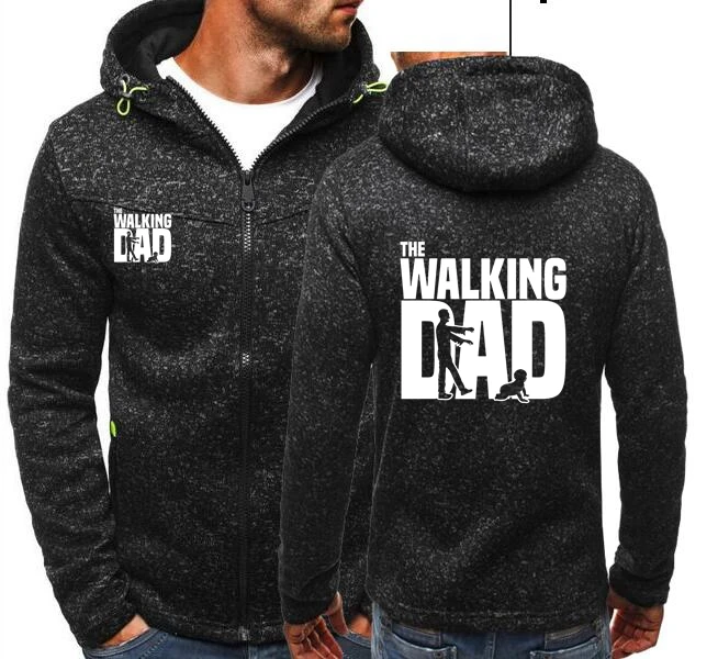 Весенние толстовки с капюшоном на молнии Omnitee The Walking Dad мужские топы для отца