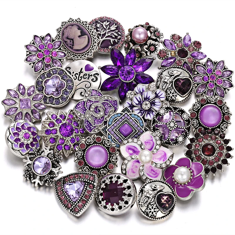 Wholesale 10pcs/lot 18mm Snap Jewelry Mix Many Styles Metal buttons Rhinestone Snaps Bracelet | Украшения и аксессуары