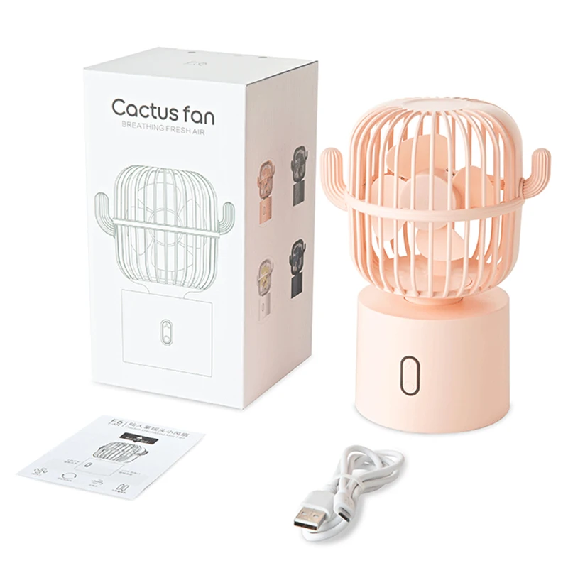 

Cactus oscillating USB Charging mini Air fan 3 Speed 80Rotation Super Mute Cooler Desktop Fans For Office Car Travel Small Fan