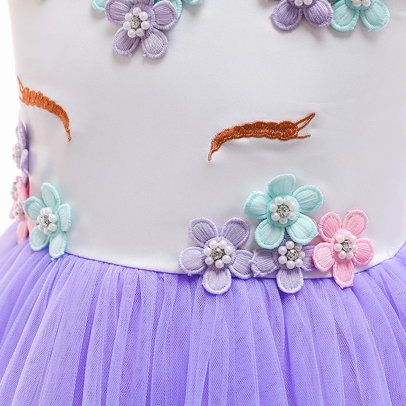 

Flower Girls Dresses Appliques Crystal Ruched Pearls Embroidery Bow O-Neck Lace Tulle Ball Gown Kids Party Princess Skirt F046