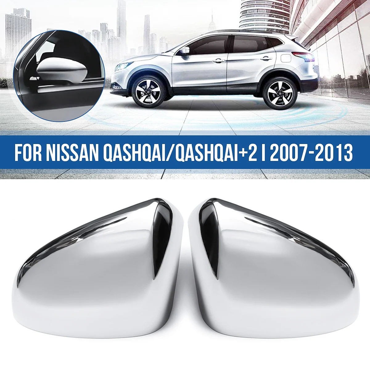 Для Nissan Qashqai J10 2007 2008 2009 2010 2011 2012 2013 пара хромированных боковых крыльев дверей