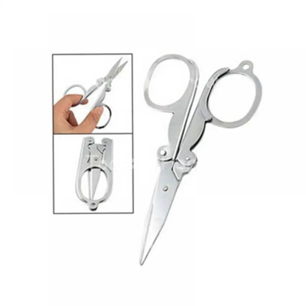 

Stainless Steel Portable Folding Scissors Small Cutter Crafts Sharp Blade Emergency Cross-Stitch Scissors for DIY Sewing Tools