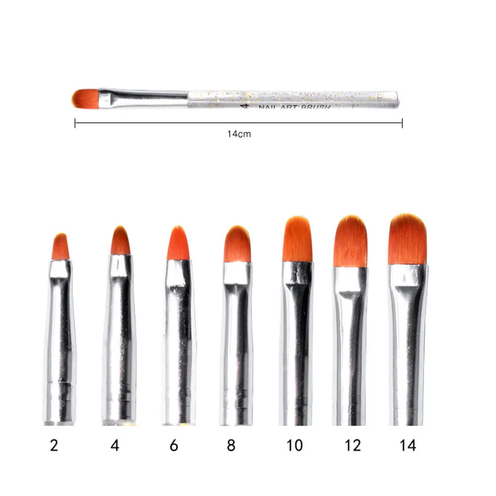 

7pcs Acrylic Nail Art Brush Uv Extension Gel Nail Tips Painting Drawing Pen Manicure Tool Kit French Liner Diy Design