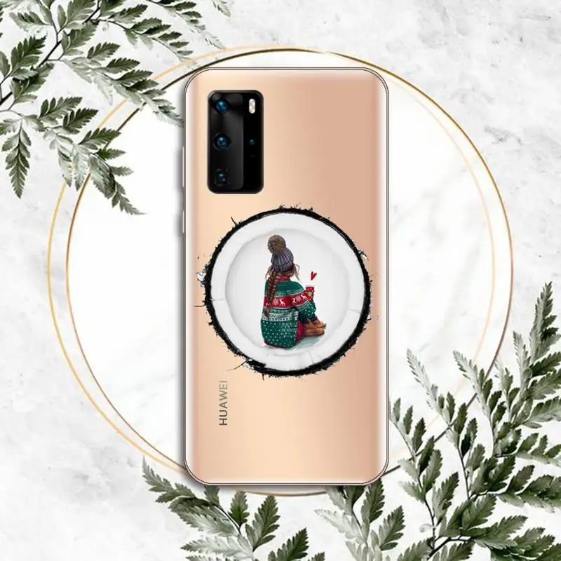 

Fashion Girl Queen High Heels Phone Case Clear Transparent for huawei honor P 40 30 20 lite Pro 10 i 8 9 x p smart 2019