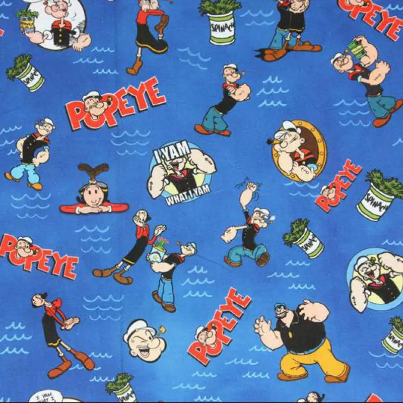 Половинчатая однотонная ткань из хлопка с мультяшным рисунком для шитья