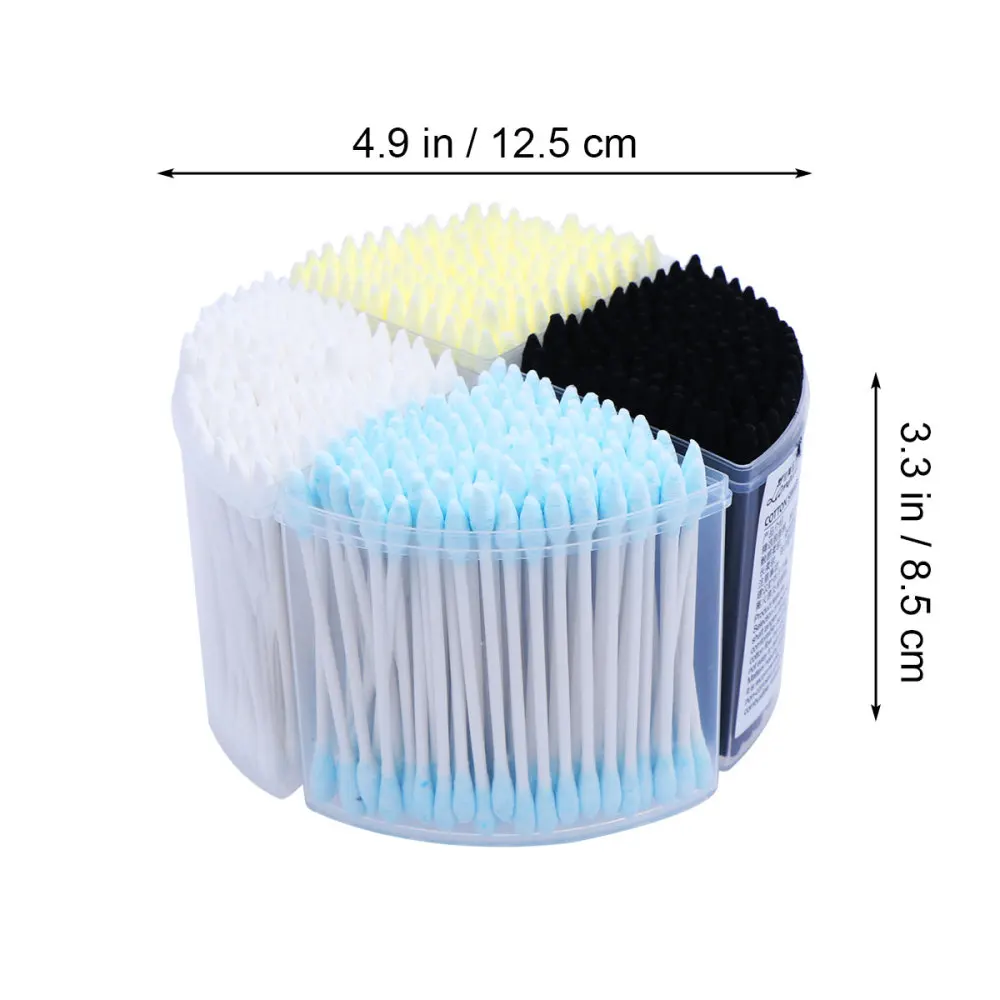 

500pcs Disposable Double Head Cotton Swab Makeup Supplies Makeup Cotton Buds Tip Ear Clean Tools (Mixed Color)