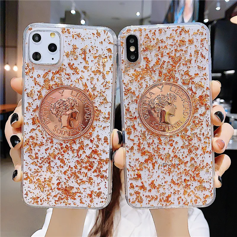 Блестящий чехол для телефона Gelandge в стиле ретро с золотыми монетами iPhone 11 Pro Max XS XR