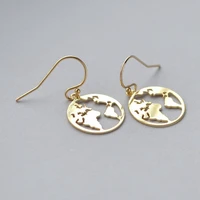 korean earrings couple earrings brincos stud earrings world map simple lady gold cute earrings for women wholesale
