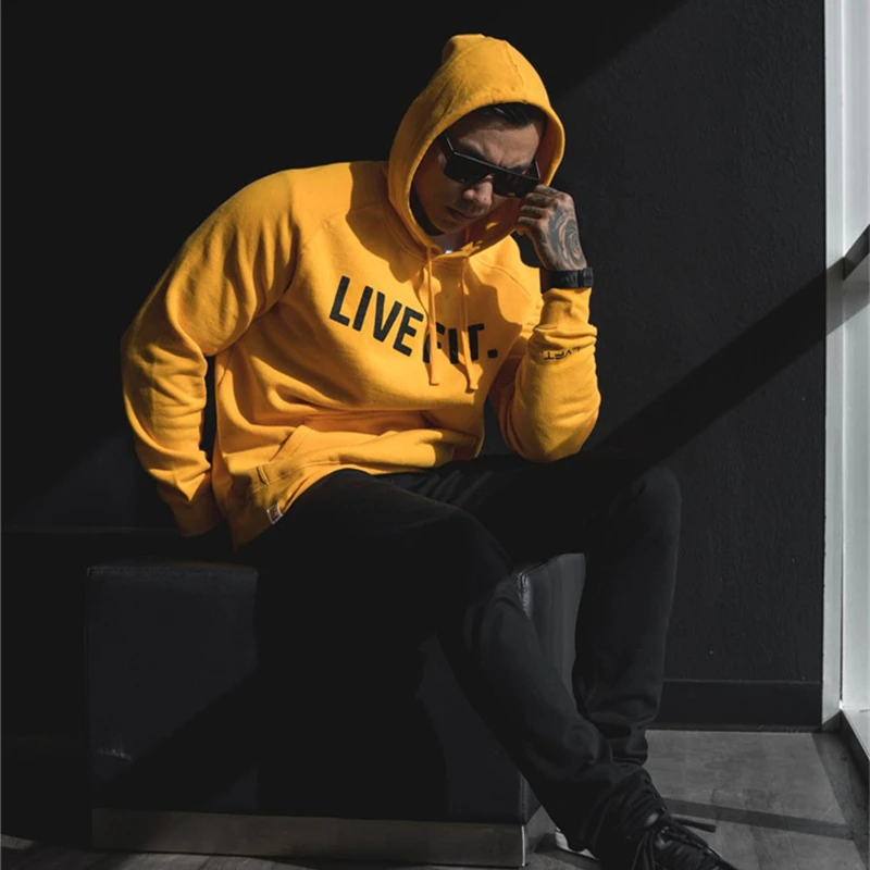 Мужские брендовые толстовки Спортивная Толстовка для бега тренировок фитнеса