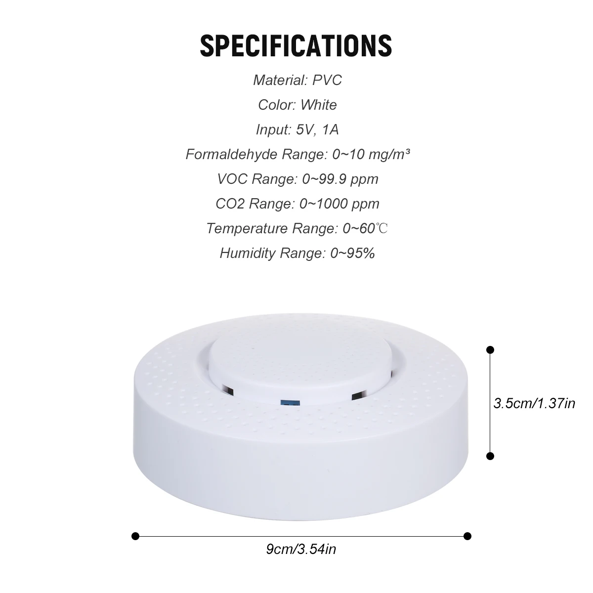 

WiFi Smart CO2 Detector Air Quality Monitor Tuya Indoor Air Quality Meter Tester with App Alarm Formaldehyde VOC Carbon Dioxide