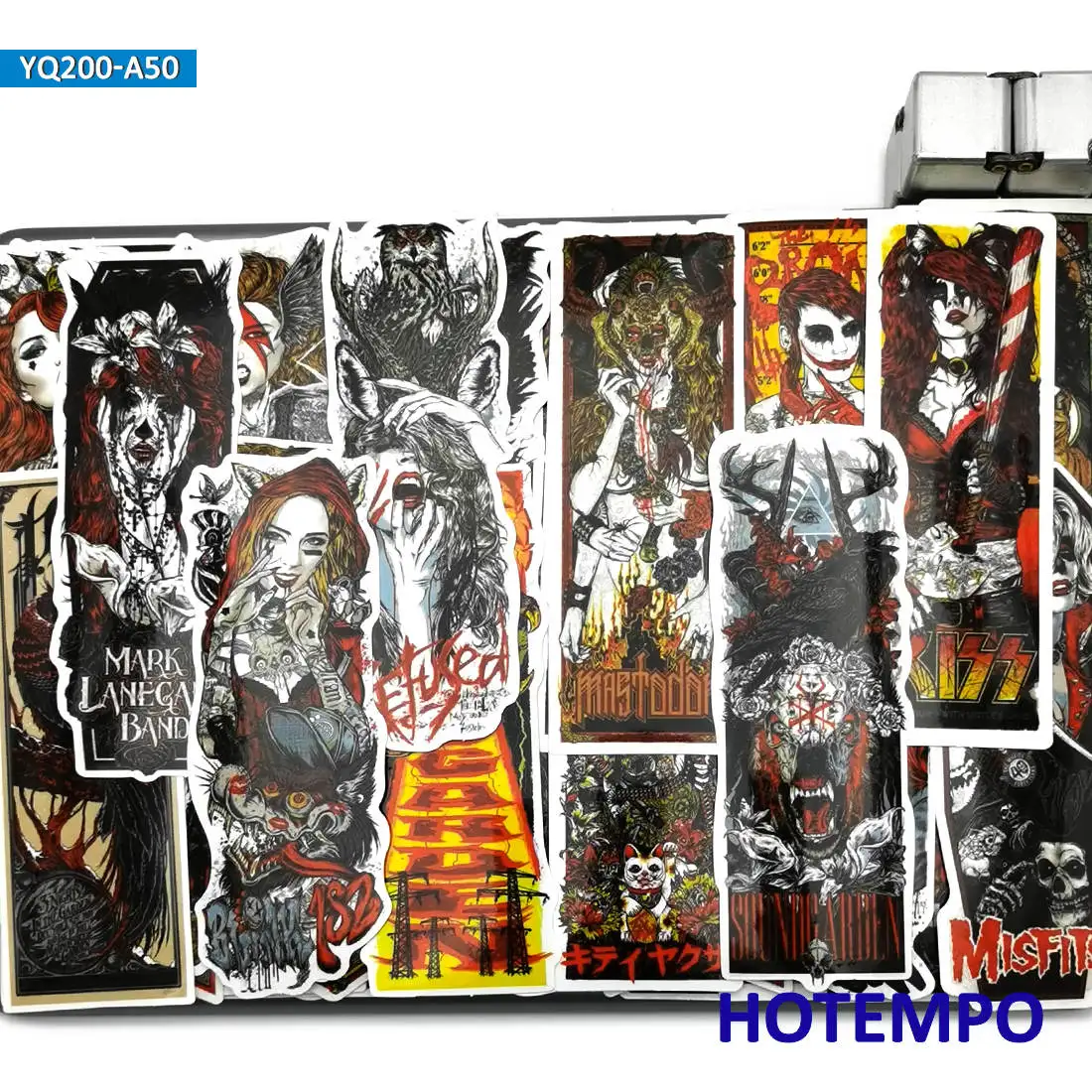 50pcs gothic skull devil witch rock punk dark style mixed waterproof stickers pack for diy phone laptop skateboard bike moto car free global shipping