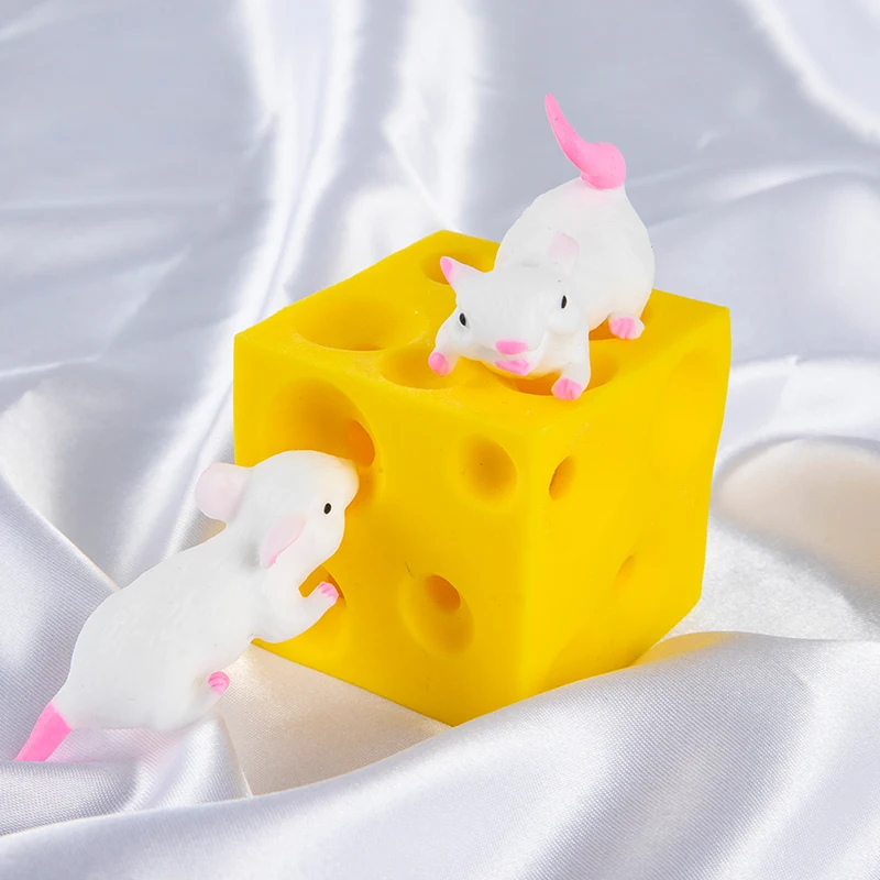 

1PC New Creative Mouse and Cheese Toy Sloth Hide and Seek Stress Relief Toy Figures Cheese Block
