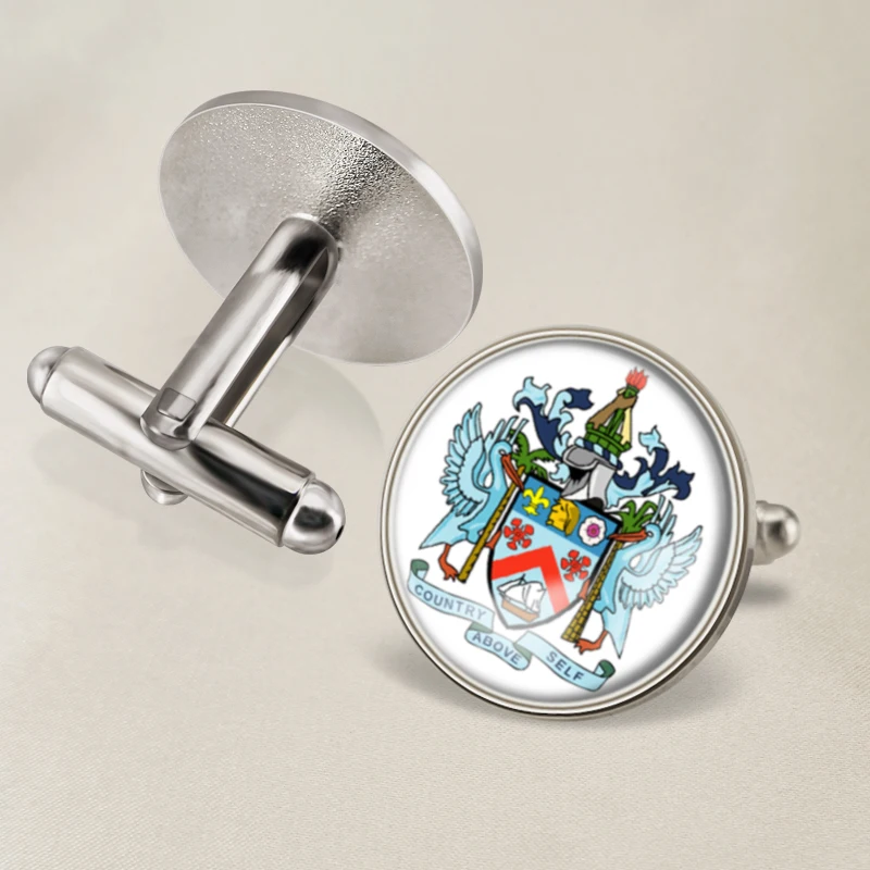 Герб Сент Китс и Невис карта национальный флаг эмблема запонки|Зажимы для