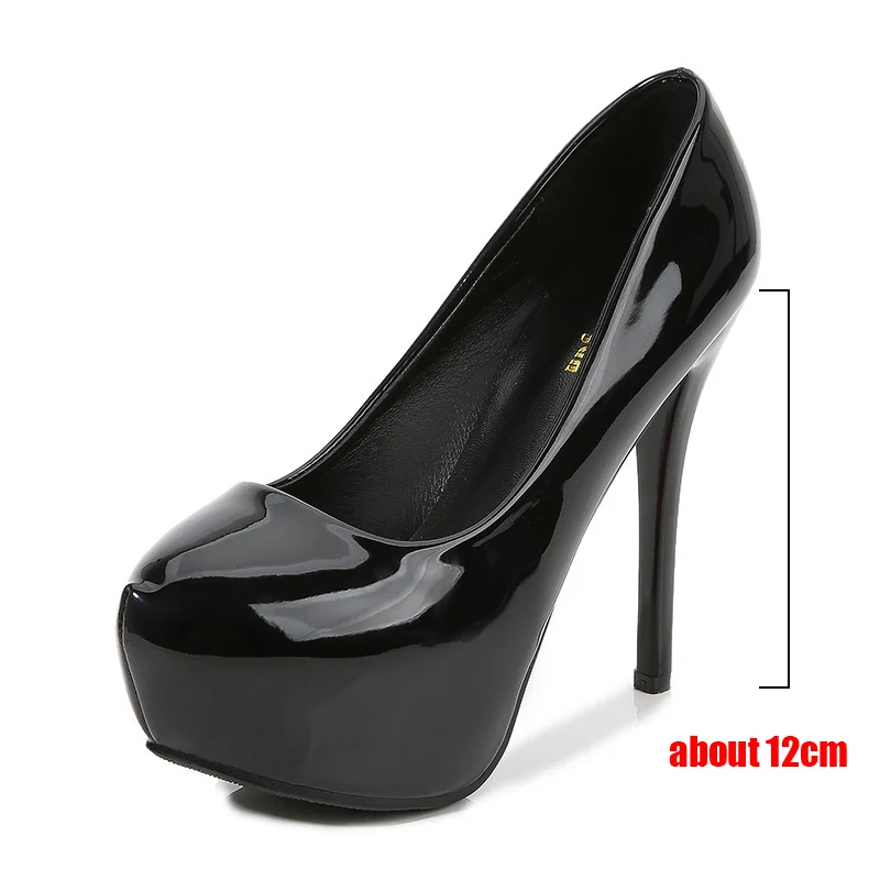 Туфли-лодочки женские из лакированной кожи высокий каблук платформа