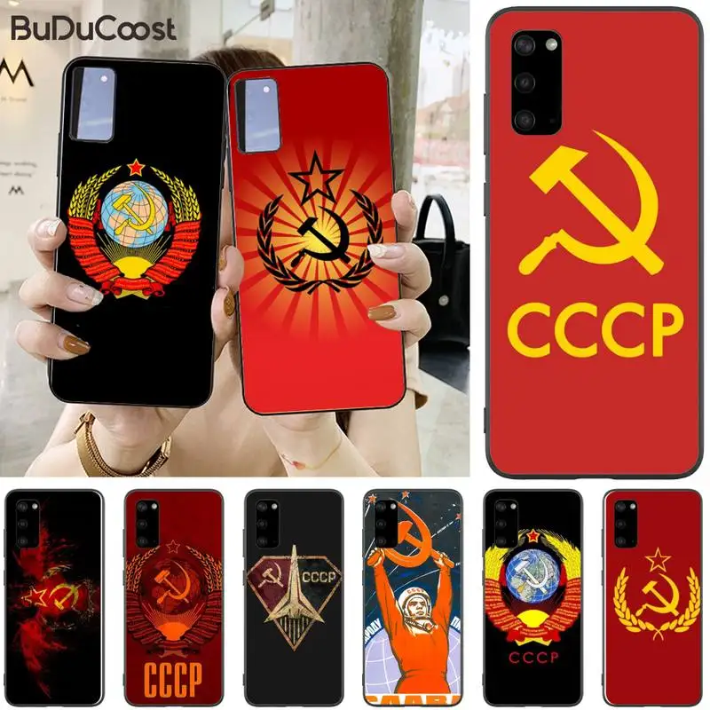 Мягкий силиконовый чехол из ТПУ с флагом СССР для Samsung S5 6 7 8 9 10 S8 S9 S10 plus S10E lite S10-5G S20