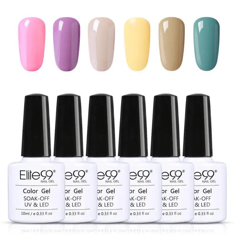 Elite99 10ML 6pcs/Lot Gel Nail Polish Set Nude Wine Red Purple Jam Camel Color Art Manicure Kit Semi Permanent Enamel | Красота и