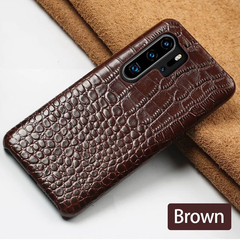 Brown Воловья кожа чехол для телефона huawei mate 10 30 P10 P20 P30 для Honor 7X8X9X9 10 lite 20 Pro Y9 Y6 P Smart кожаная задняя крышка - Цвет: Brown