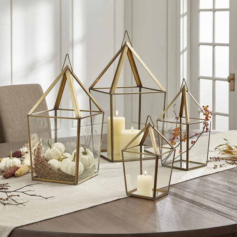 Большая вилла садовый Железный ветрозащитный подсвечник Европейский стиль